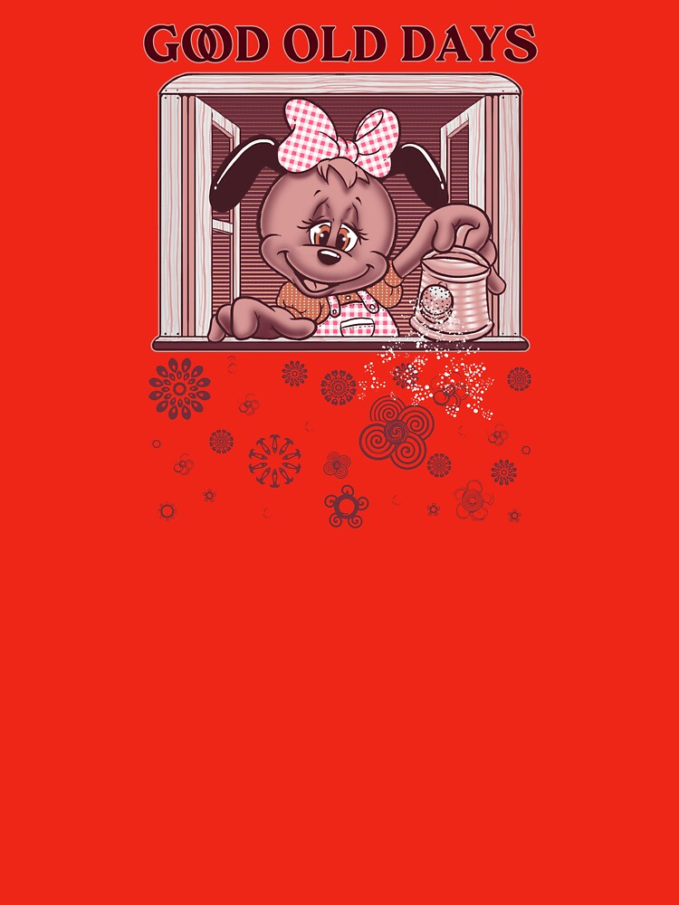 vintage cute cartoon puppy and flowers - good old days by hayrpictures
