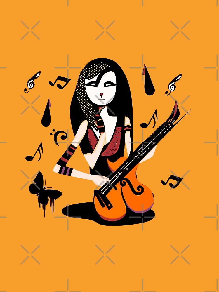 "Melodic Strings: Black Blouse and Violin" by FunnyShopGirl