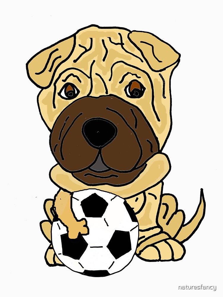 Funny Shar Pei Dog Playing Football by Nature's Fancy