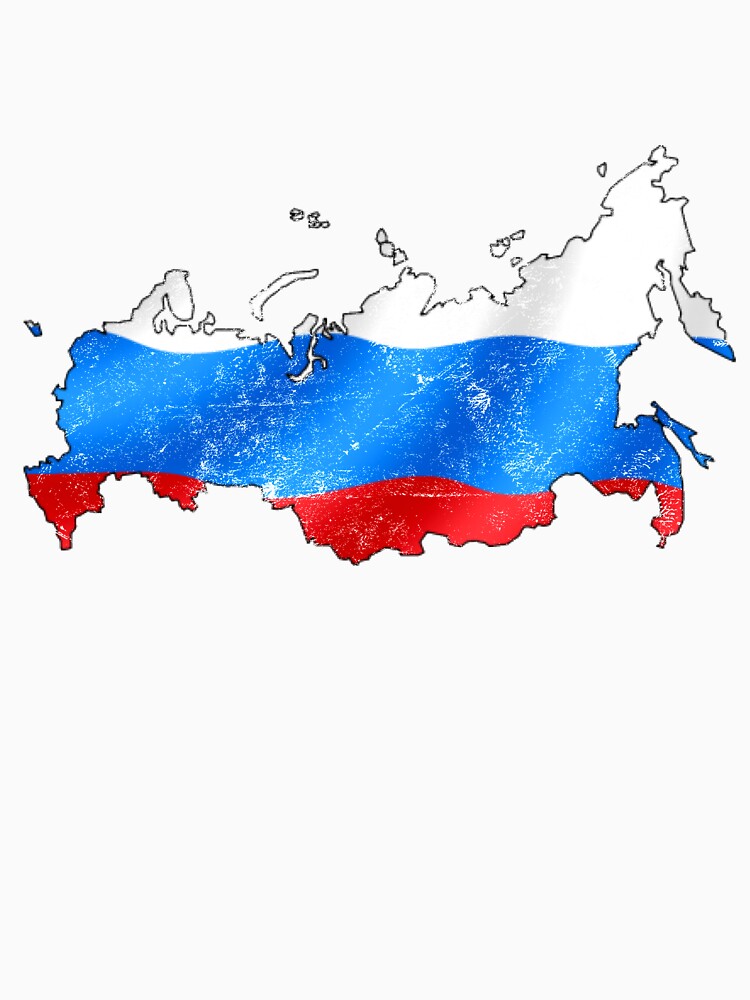 Russia Flag Map tshirt distressed vintage by farhanhafeez