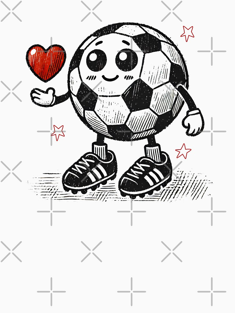 Soccer Ball with Heart Valentine's Day - Soccer is my Valentine - Minimalist Animal Art by BeaverFriends
