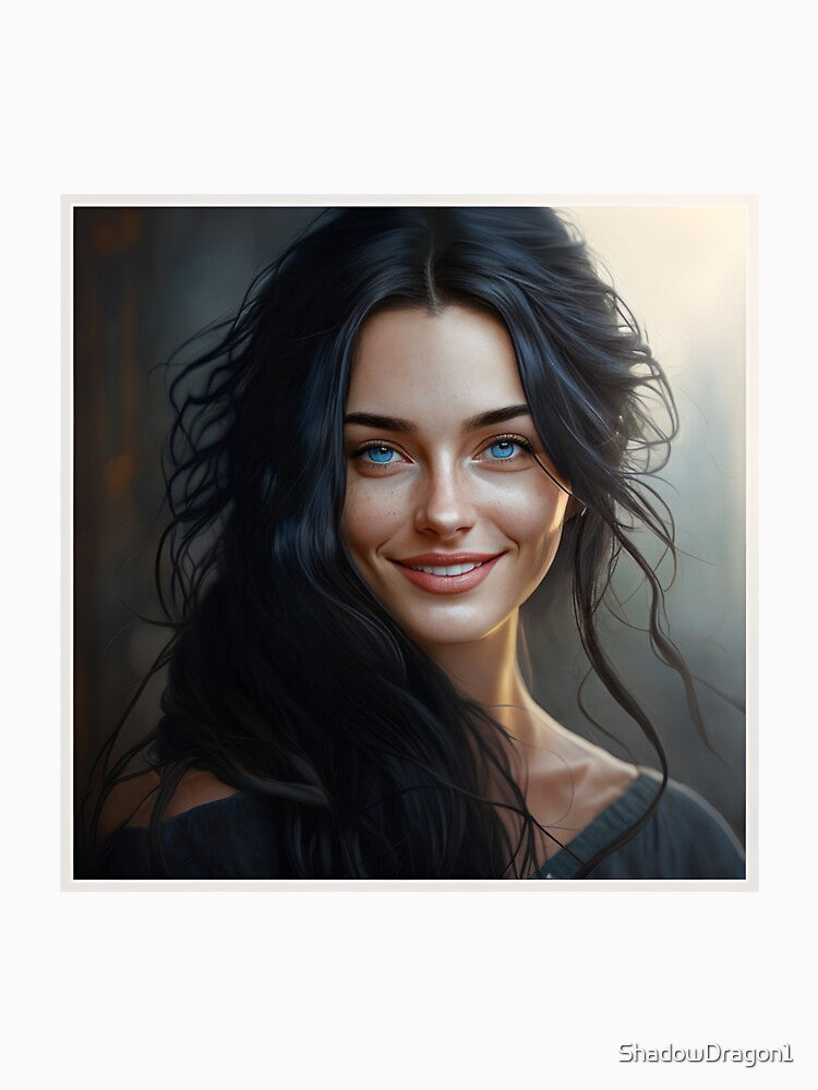 Blue eyes smiling lady by ShadowDragon1