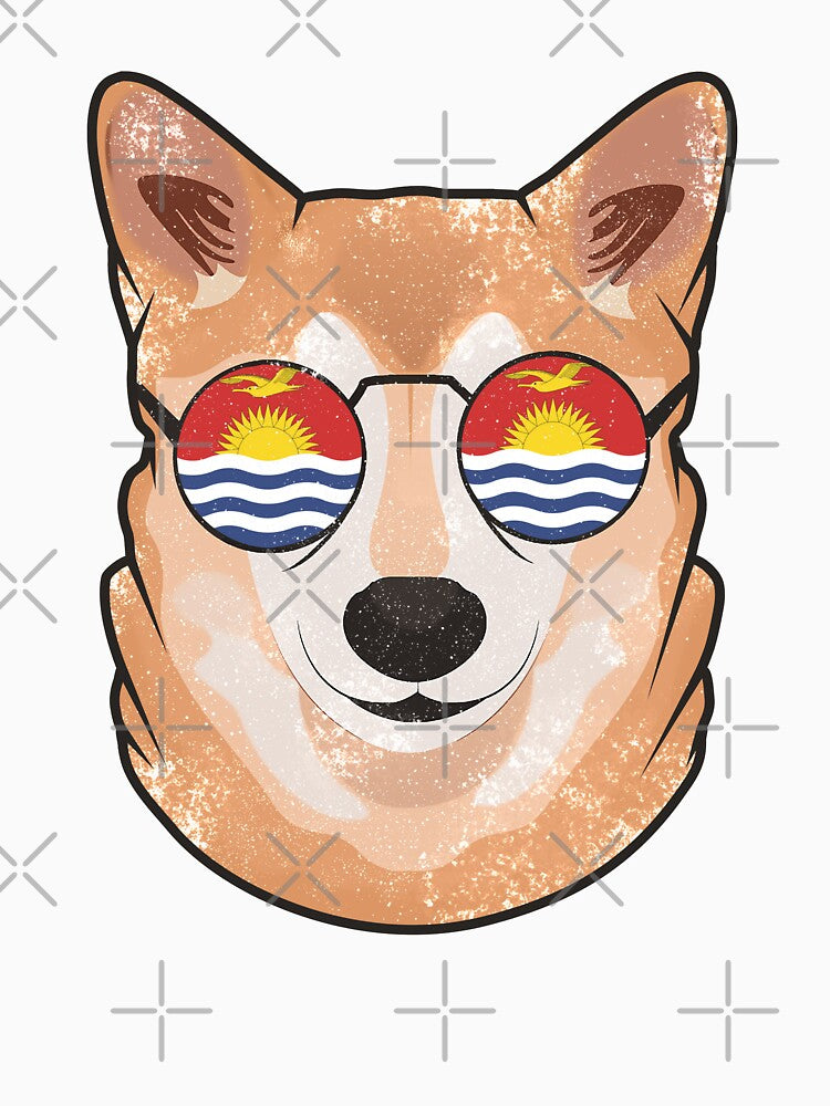 Vintage Patriotic Shiba Inu Ikiribati Flag by feether-store
