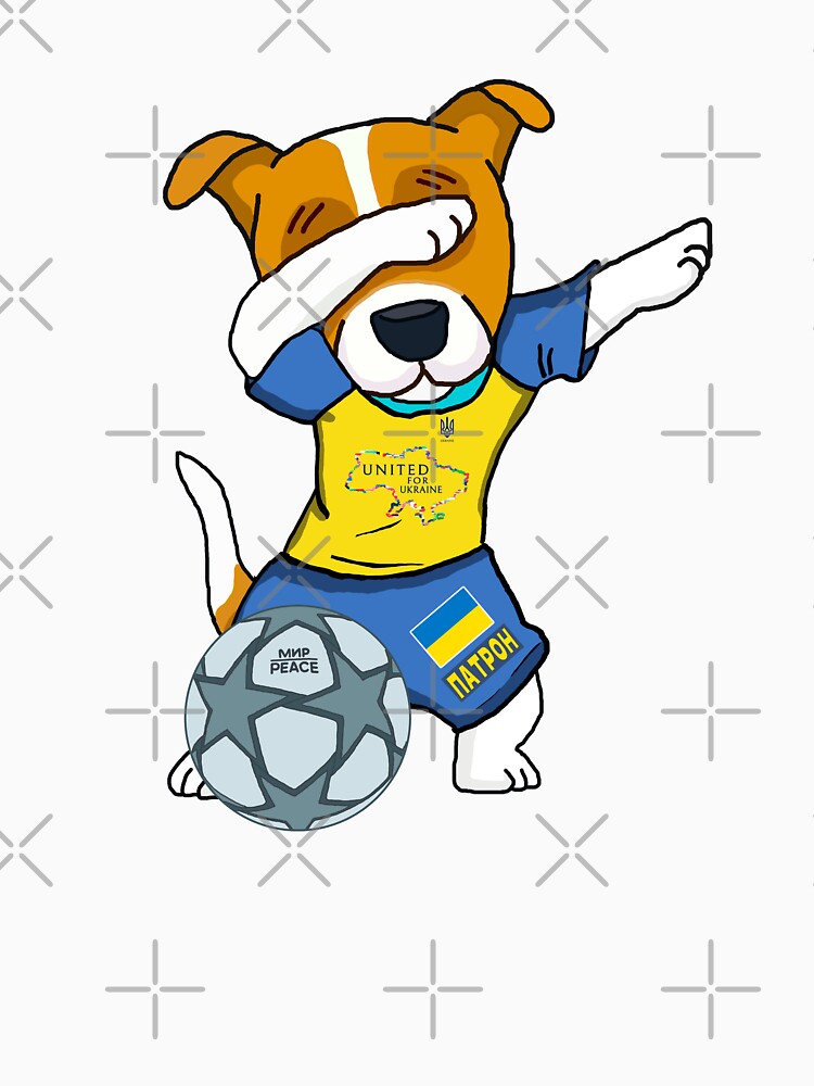 Dabbing Ukrainian Dog Patron Football Soccer Ukraine Peace by Aide