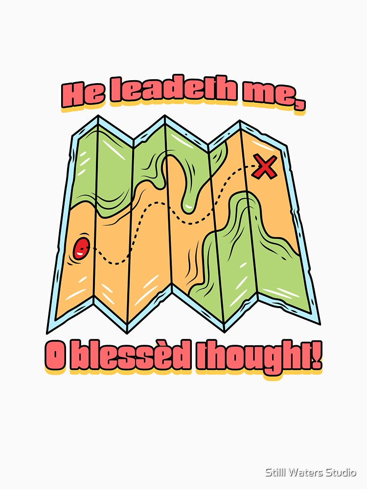 He Leadeth Me – Classic Christian Hymn T-Shirt for Faith & Guidance by Stilll Waters Studio