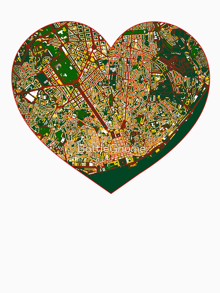 Lisbon Heart Map – Portuguese Football Inspired City Art by BottleGnome