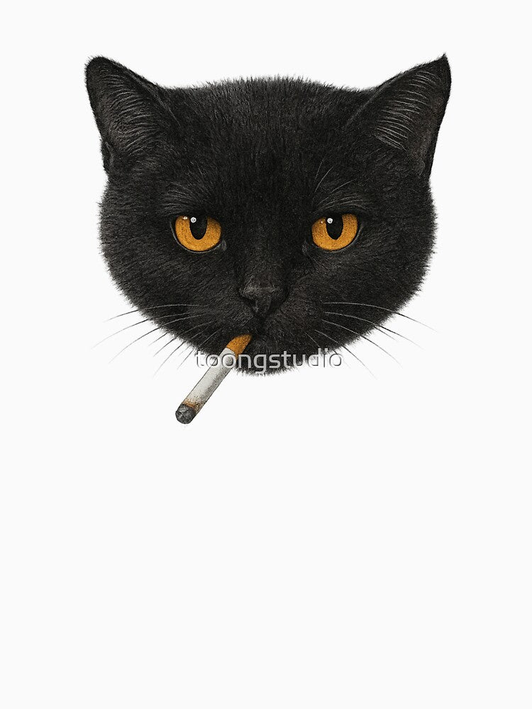 Smoking Cat Y2K, Vintage Black Cat for Men Women, Edgy Retro 90s Grunge, Aesthetic by toongstudio
