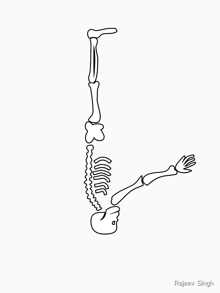 Skulls doing yoga initial monogram L by Rajeev  Singh