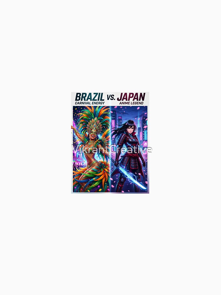 Brazil Carnival Energy vs Japan Anime Legend Sticker — World Cup 2026 Unique Culture Soccer Decal by VikrantCreative