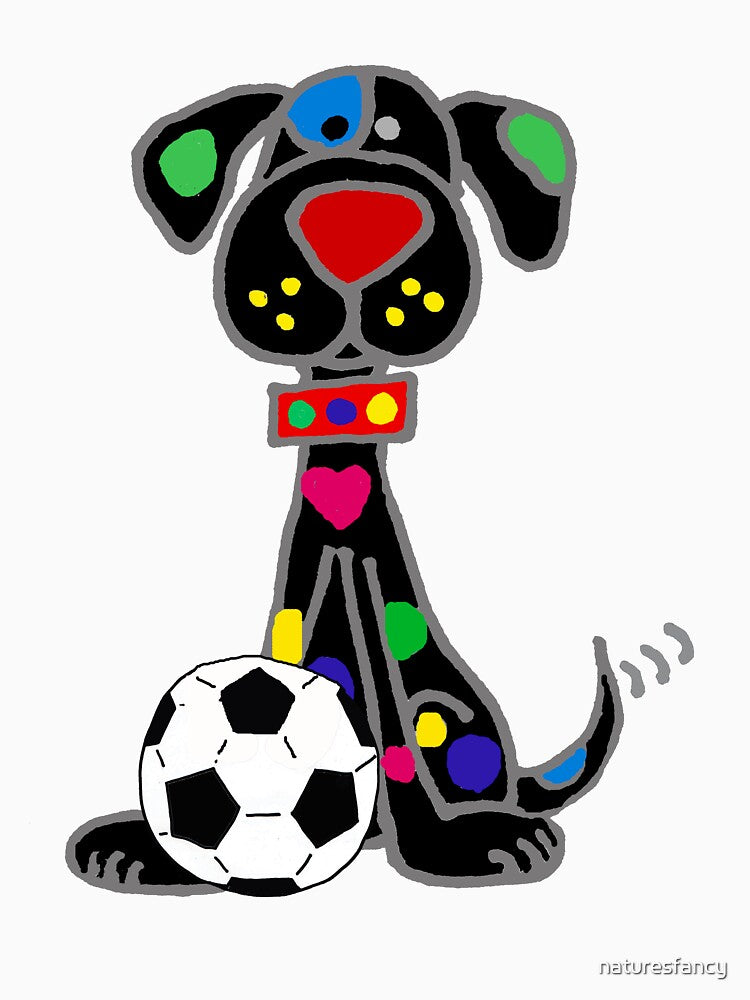 Cool Black Dog Playing Soccer Sports by Nature's Fancy