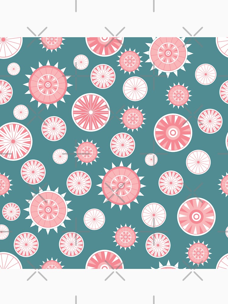 pink wheels with blue background by ddesignnstudio