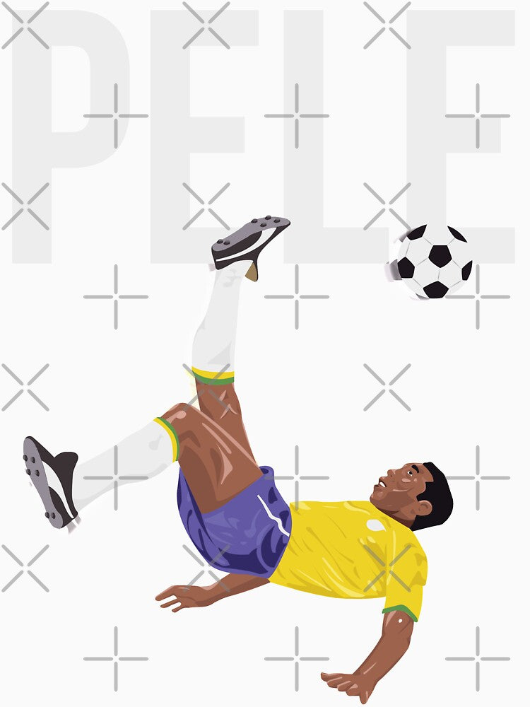 Bicycle Kick - Pele - SOCCER FOOTBALL - BRAZIL - WHITE TEXT by AMGraphicStudio