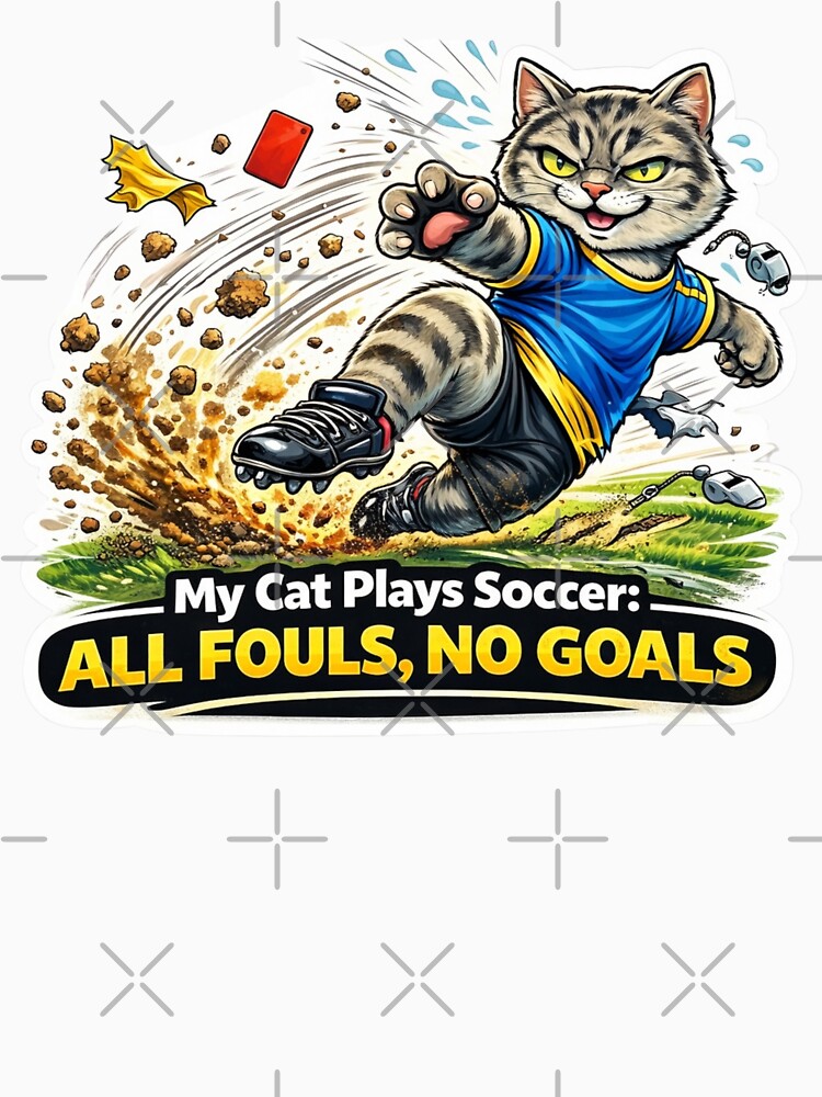 Funny Soccer Cat Shirt – All Fouls No Goals by Gentlestate