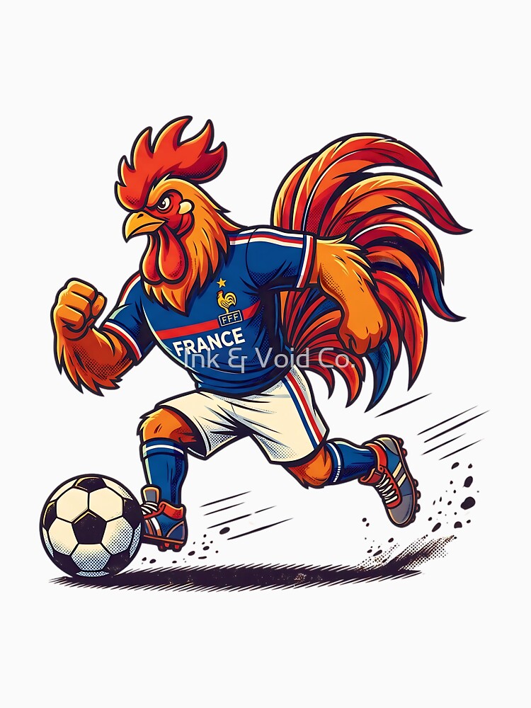 Retro 90s France Soccer Rooster Graphic Art by Ink & Void Co.