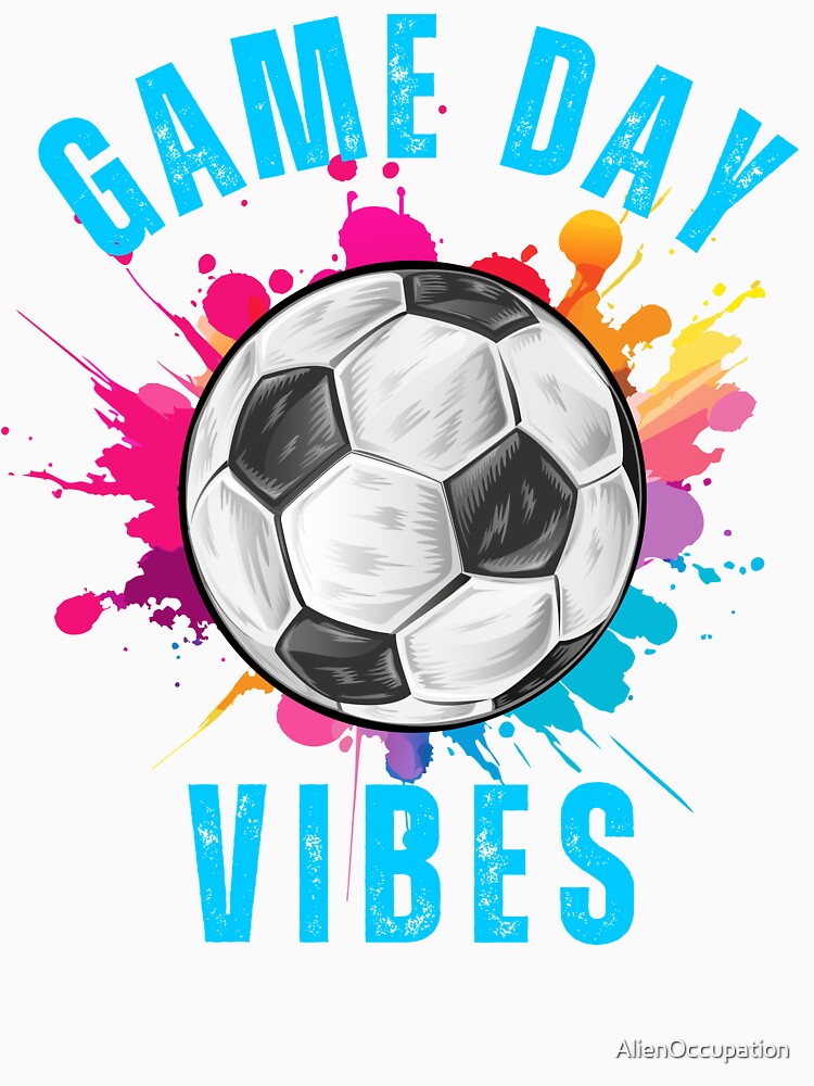 Colorful Paint Splatter Soccer Game Day Vibes by AlienOccupation