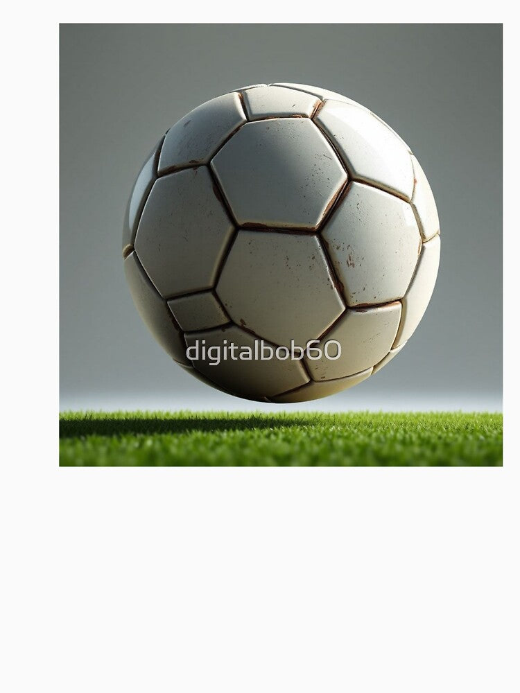 Vintage Soccer Ball on Green Field- Clean Sports Aesthetic by digitalbob60