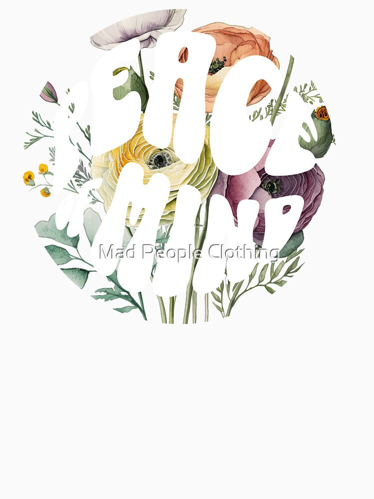 Unisex Peace Of Mind Printed Graphic Tee, Summer by Mad People Clothing