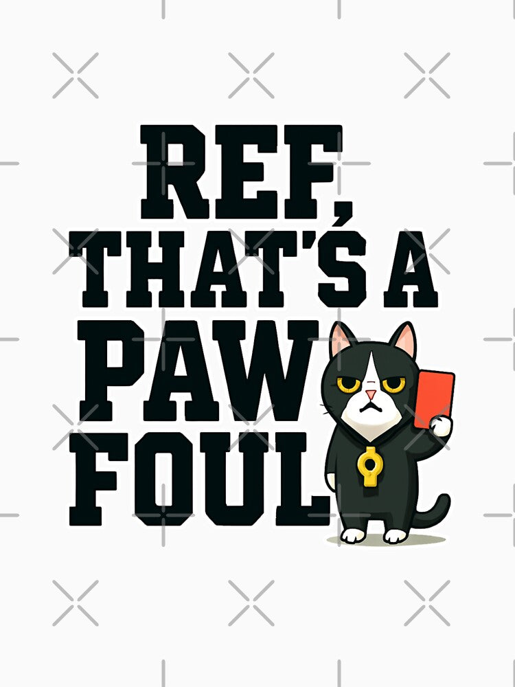 Ref, That's a Paw Foul! — Bold Sarcastic Football Quote with Cat by catastrocat