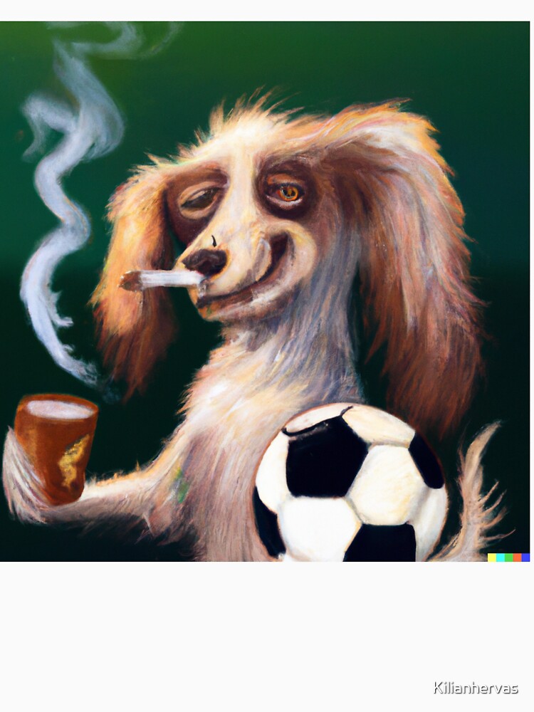 Dog smoking with glass and soccer ball by Kilianhervas