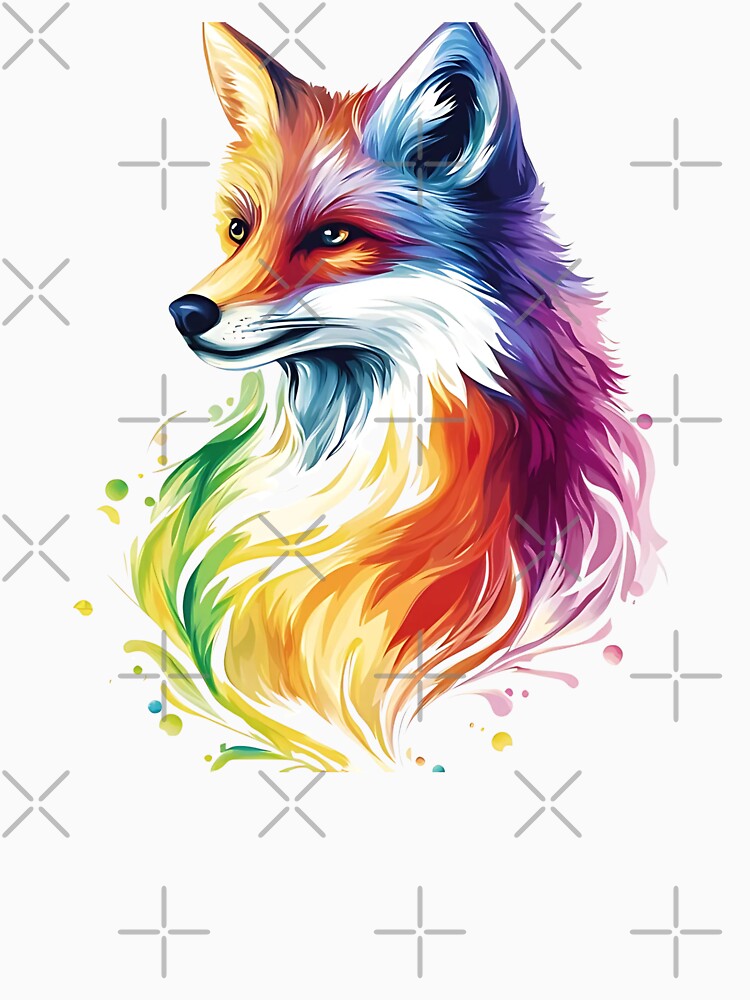 Colorful fox animals nature splash by Gallery-yuuna
