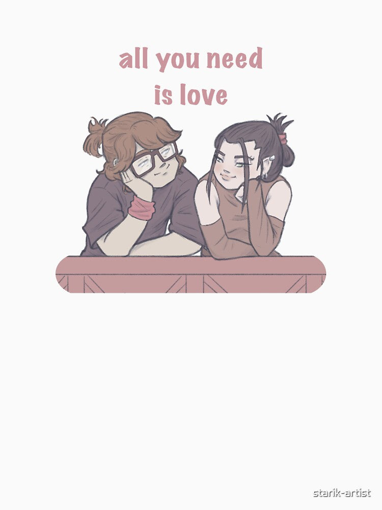 Sweet couple in love looks at each other by starik-artist