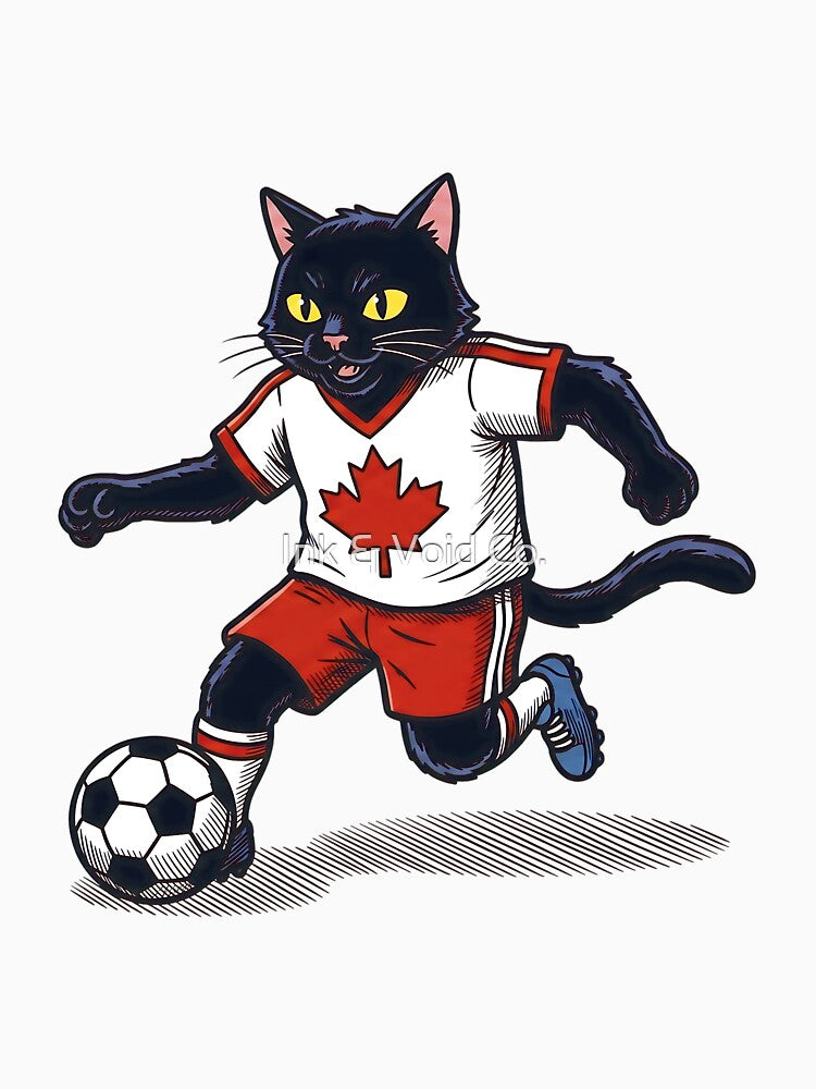 Retro 90s Canadian Soccer Cat by Ink & Void Co.