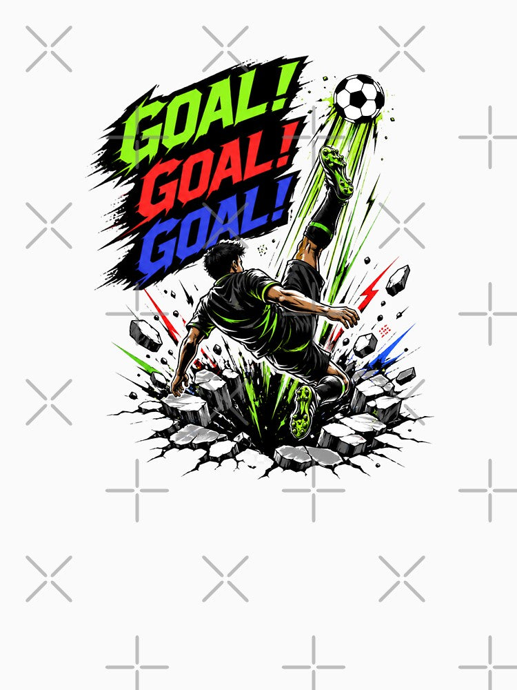 Soccer Power Kick Goal Explosion Graphic T-Shirt by Aimetoi