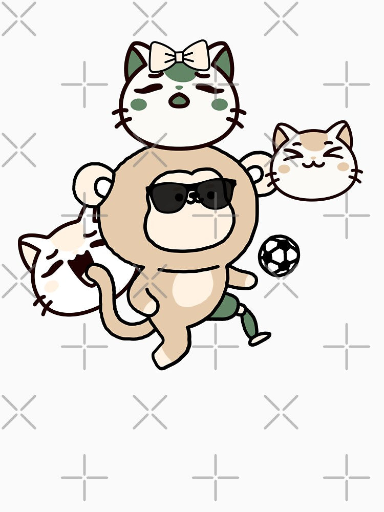 Monkey Soccer Player with Prosthetic Leg and Cat Squad by Kanniax