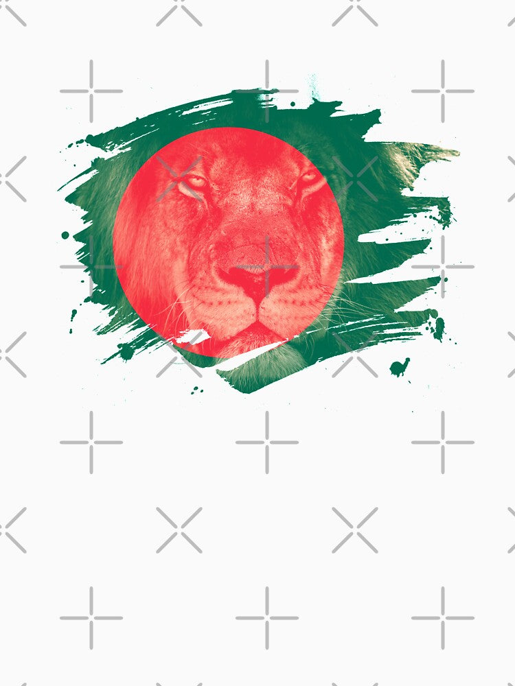 Bangladesh Flag & African Lion Picture by ockshirts