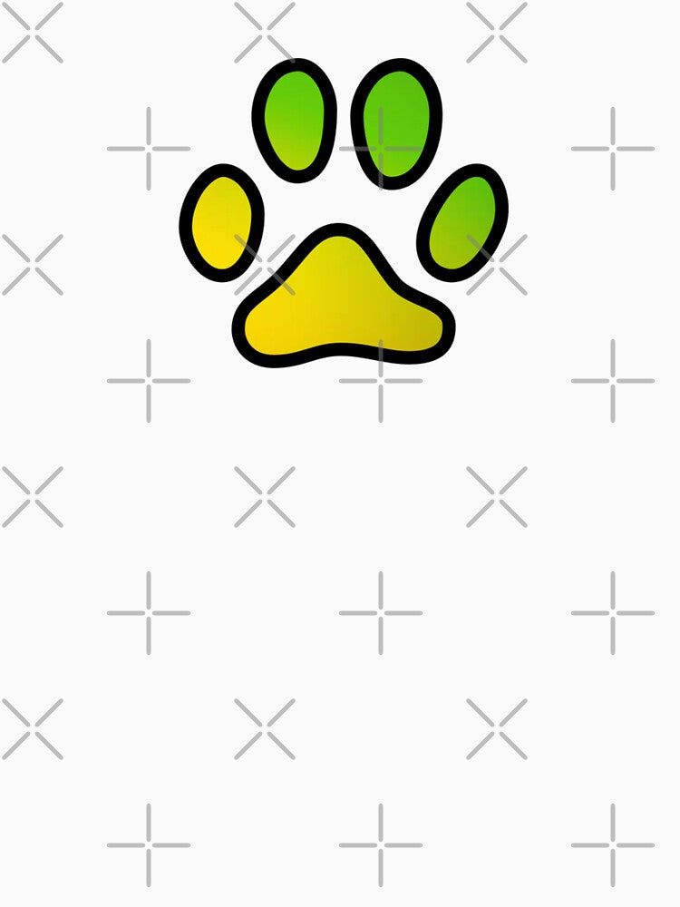 Green/yellow gradient paw print by Camilla Wynter
