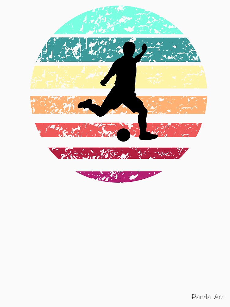soccer instep side kick boy vintage summer retro football by Panda  Art