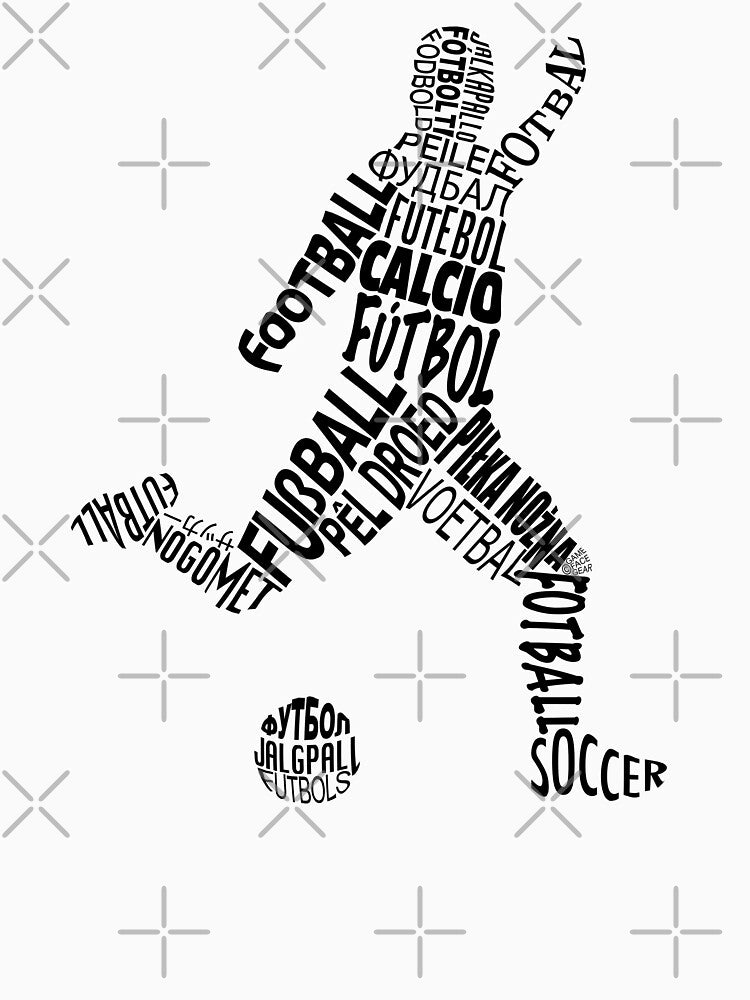 Soccer Football Languages Typography by gamefacegear