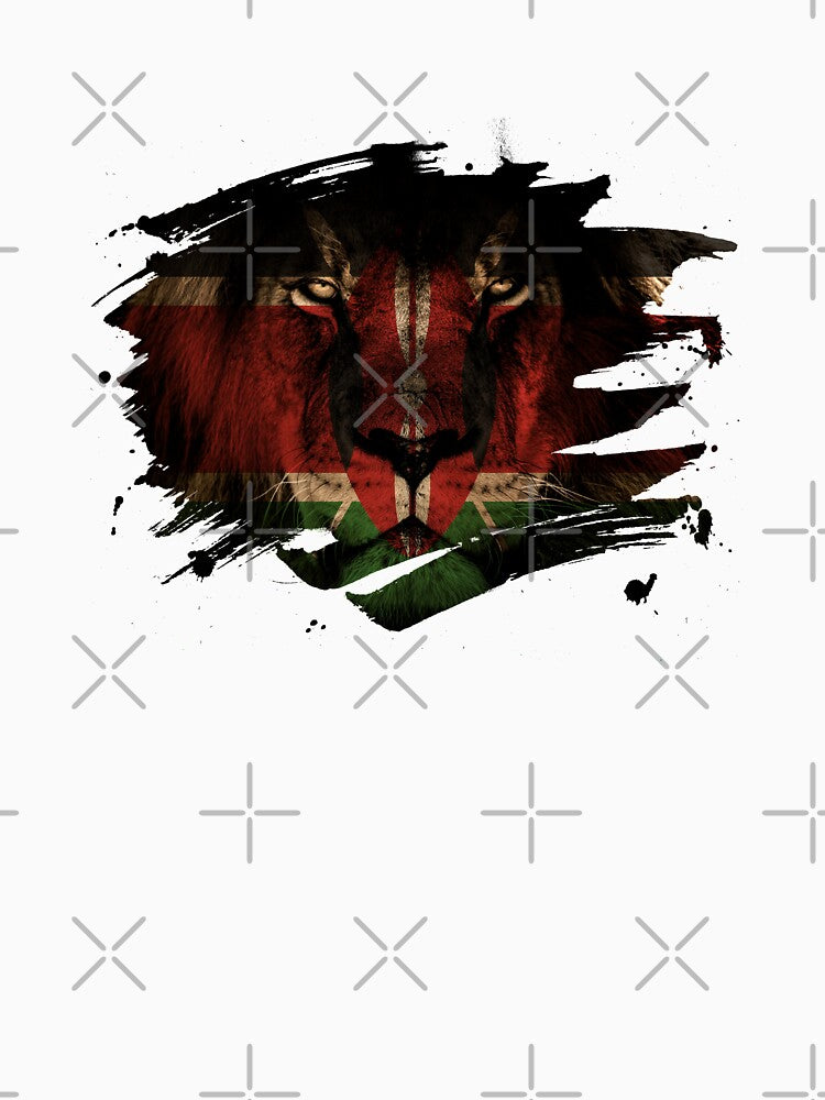 Kenya Flag & African Lion Picture by ockshirts