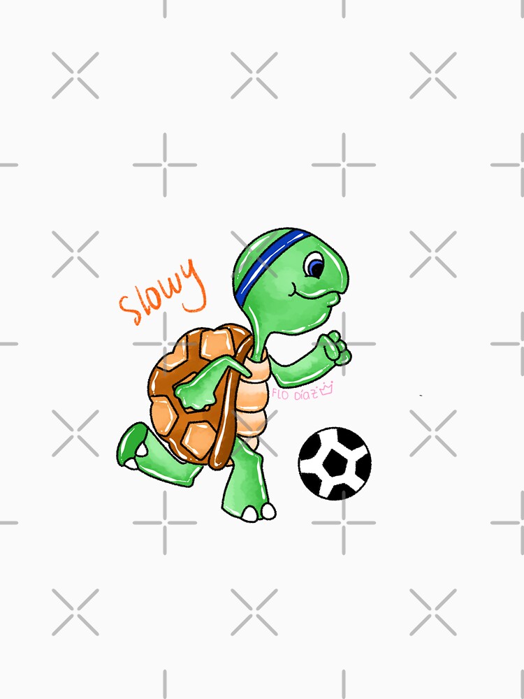 Slow turtle plays soccer by Princessdrawss