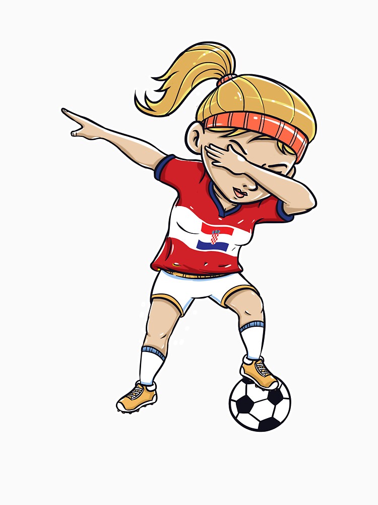 Dabbing Soccer Player Funny Croatia Fan product girl by Pummli