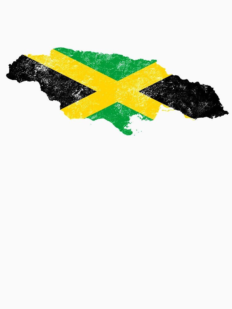 Jamaica Flag map tshirt distressed vintage by farhanhafeez