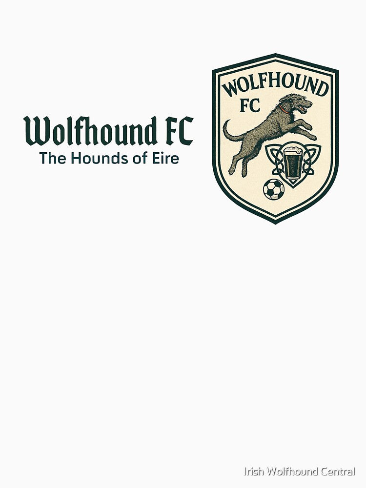 Wolfhound FC - Leaping Irish Wolfhounds - Hounds of Eire - Green font by Irish Wolfhound Central
