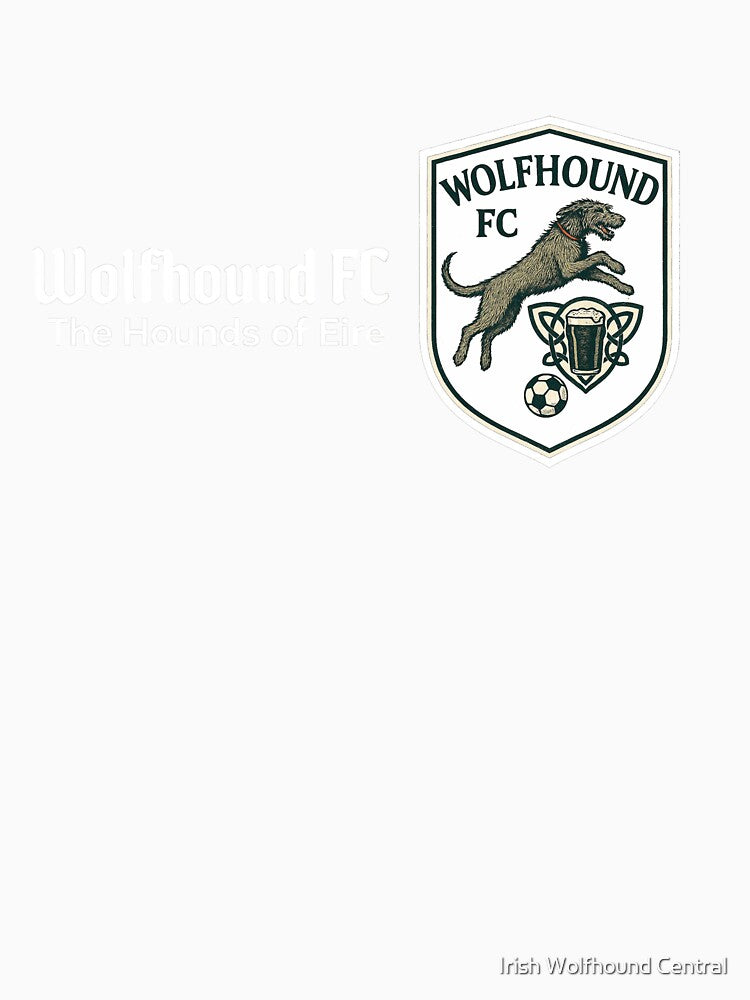 Wolfhound FC - Leaping Irish Wolfhounds - Hounds of Eire - White font by Irish Wolfhound Central