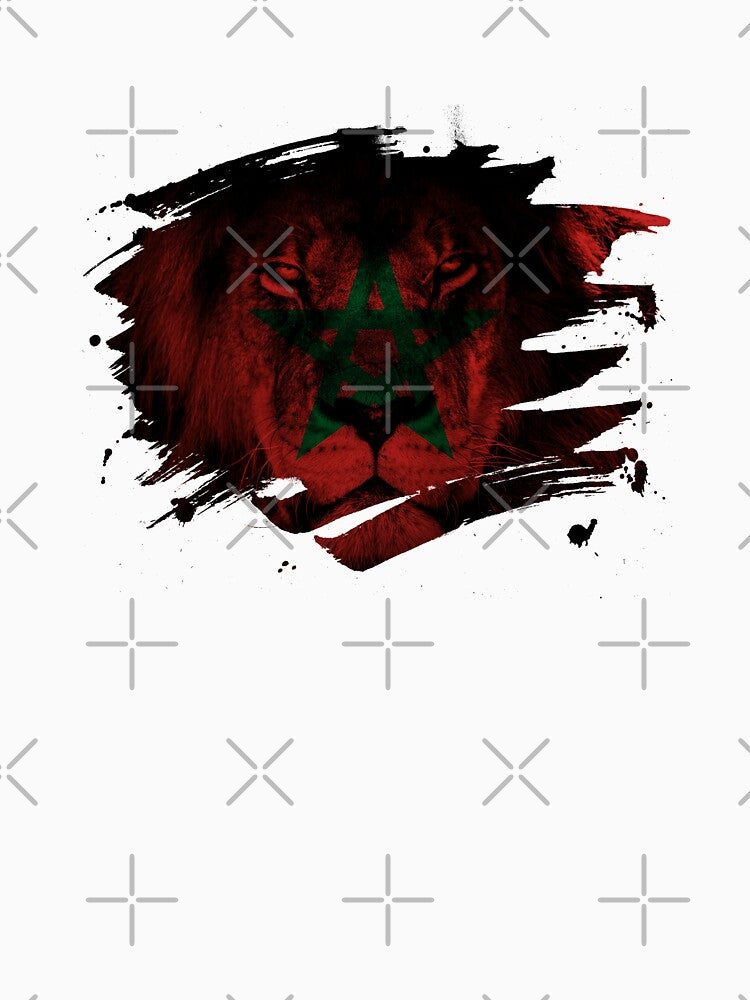 Morocco Lion Flag Paint Splatter by ockshirts
