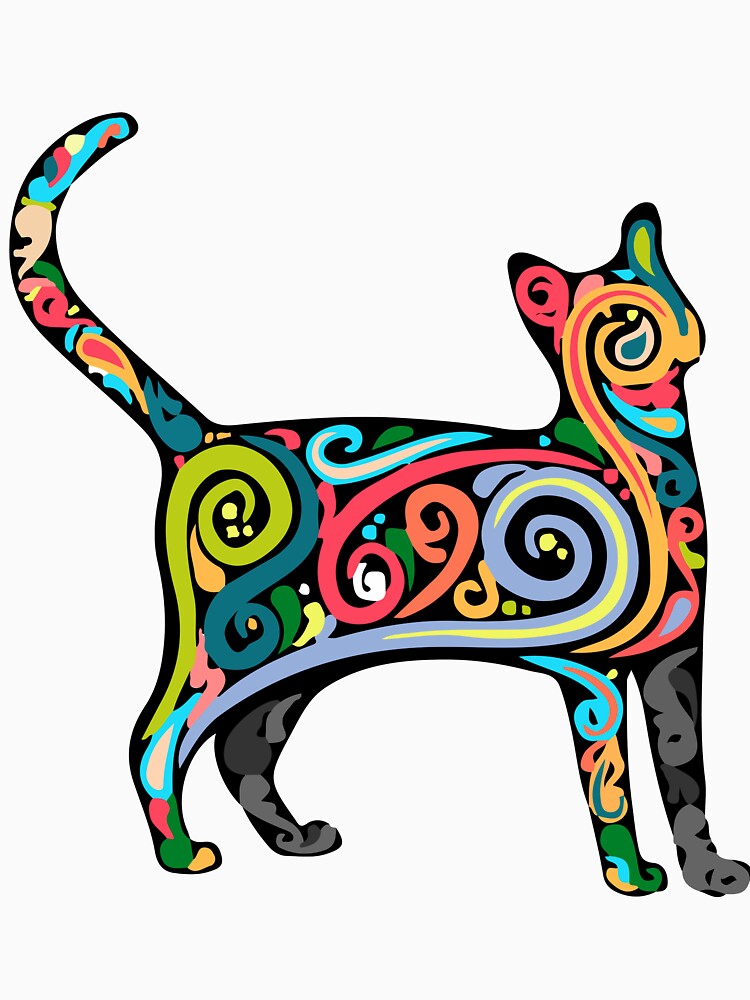 Colorful Cat T-Shirt by AllStarMerch