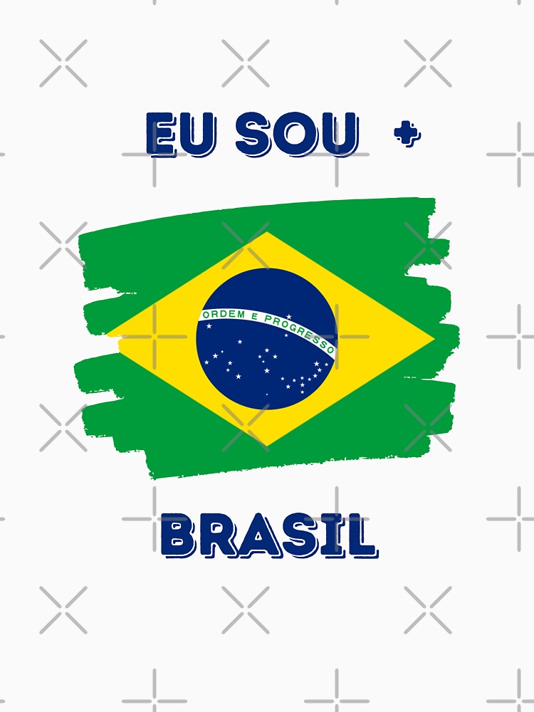 Brazilian Flag Eu sou + Brasil Green, yellow, white and Blue by Lumia Creations
