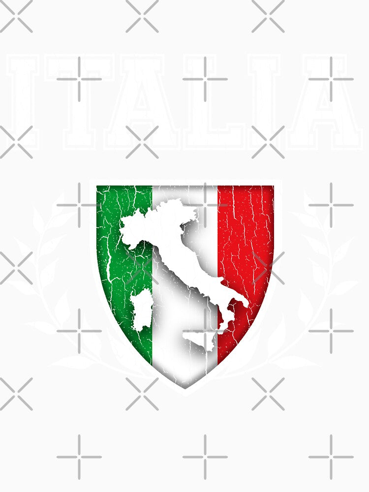 ITALIA - Classic Itlay Flag Crest (Vintage Distressed Design) by ROBOTFACE T-Shirts