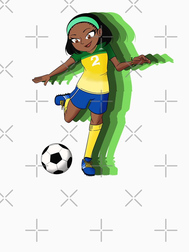 A Female Soccer Player with Green Background by KiyaSketches