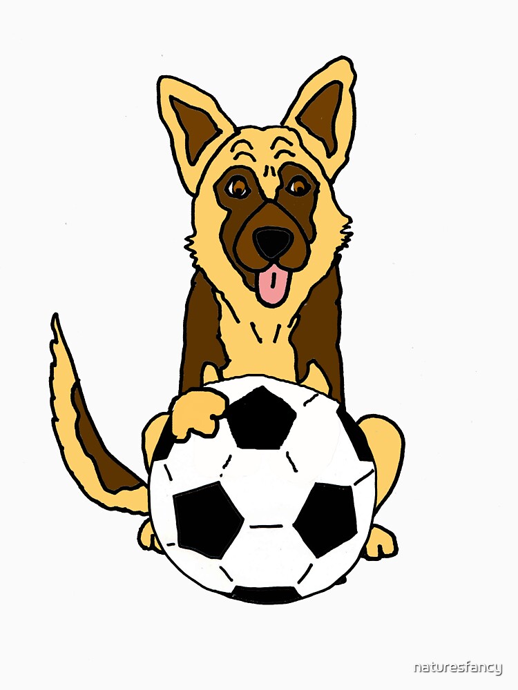Funny Cool German Shepherd Dog Playing Football by Nature's Fancy