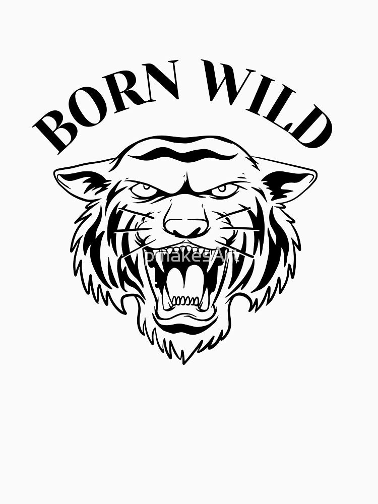 Born Wild Graphic Design, Tshirt, Gift, Unisex by pmakesArt
