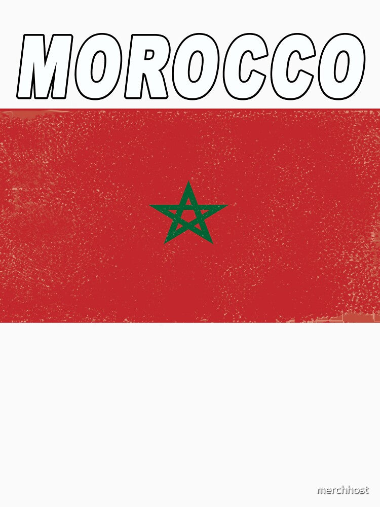 Morocco National Sport Design - Distressed Moccocan Flag by merchhost