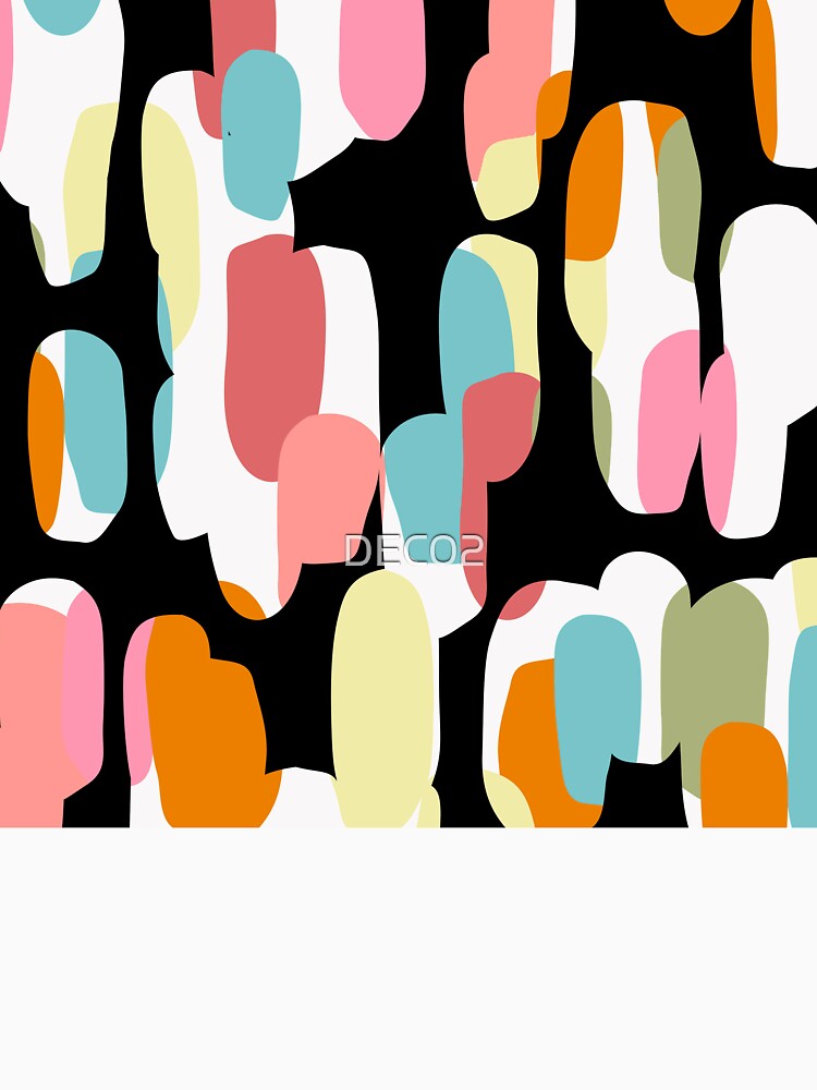 Mid-Century Modern Aqua, Pink, Black Abstract Designs by DEC02