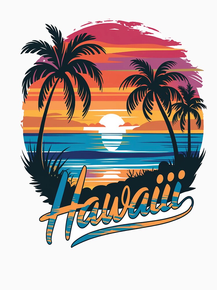 Hawaii T-Shirt Design with sunset by polashhosen
