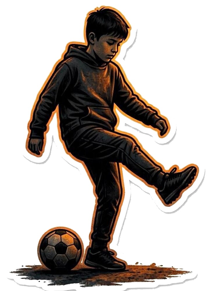 Street Football Sunset Silhouette Sticker by ckartes100