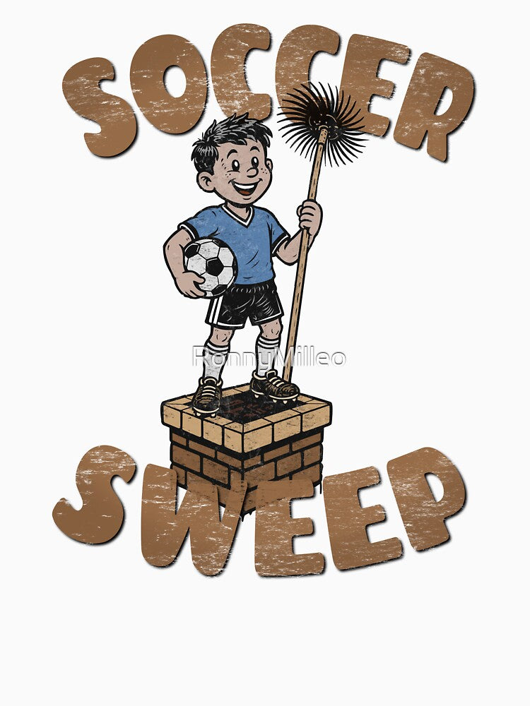 SOCCER SWEEP Vintage Football Chimney Sweep Retro Art by RonnyMilleo